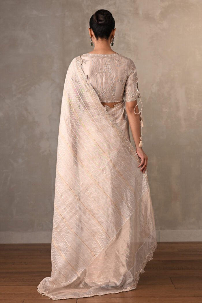 Cream Tissue Silk Saree