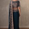 Navy Blue Crepe Saree