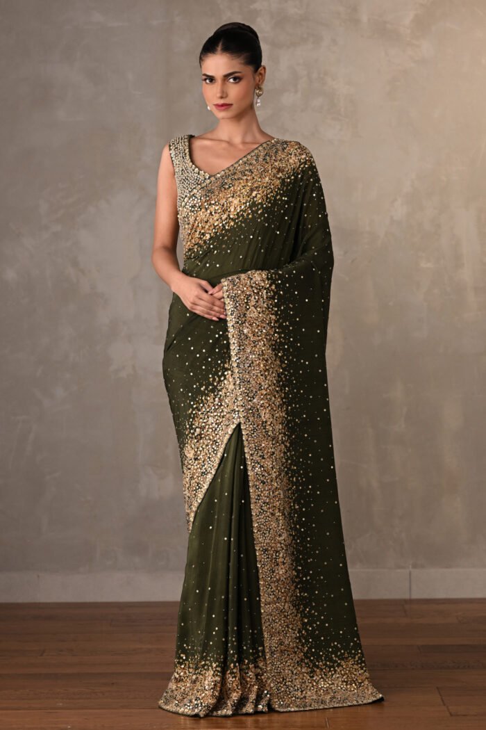Green Party Wear Saree
