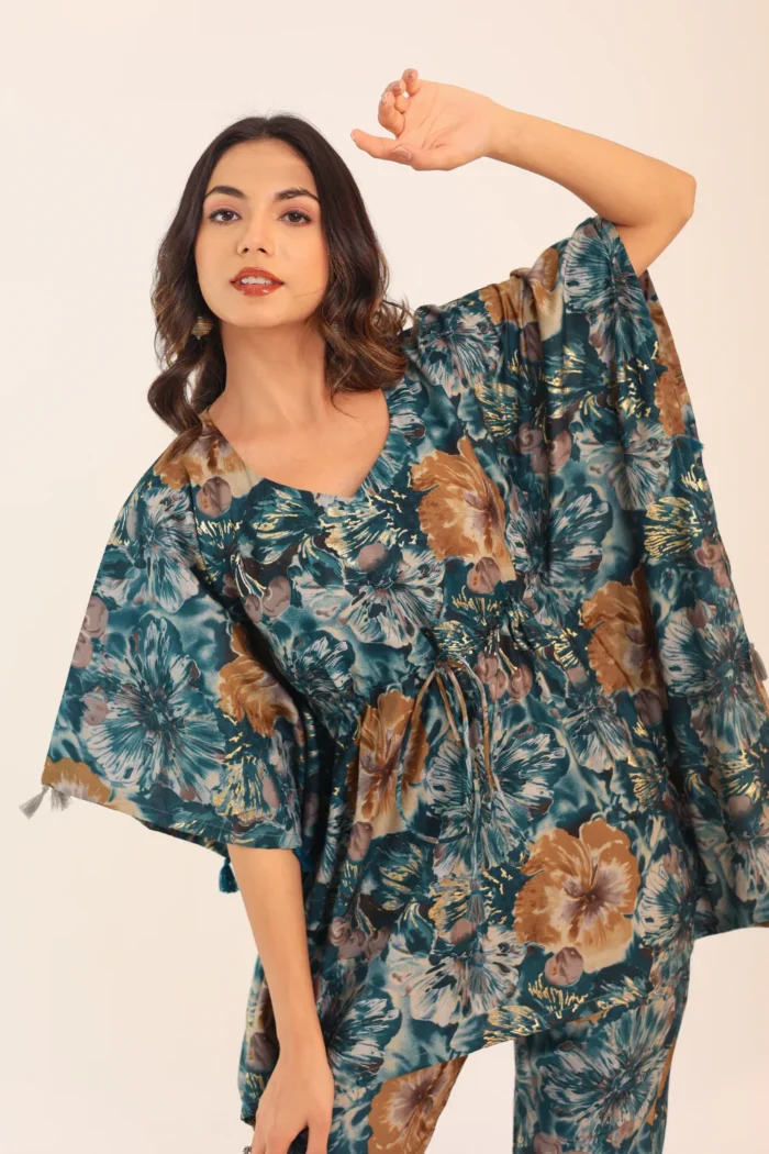 Floral Print Western Crop Top and Pant Set