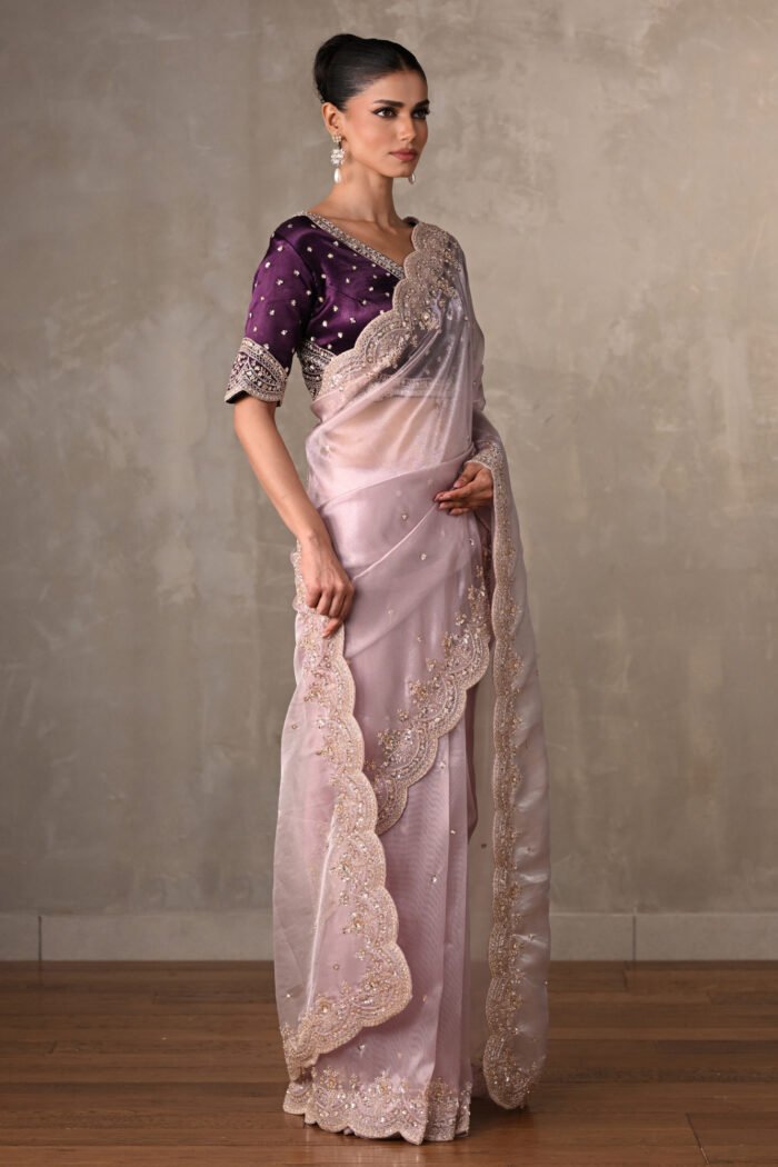 Lavender Organza Saree