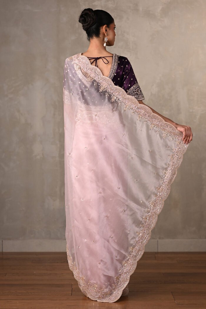 Lavender Organza Saree