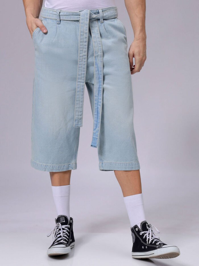 Men's Vintage Blue Loose Fit Solid Casual Jeans