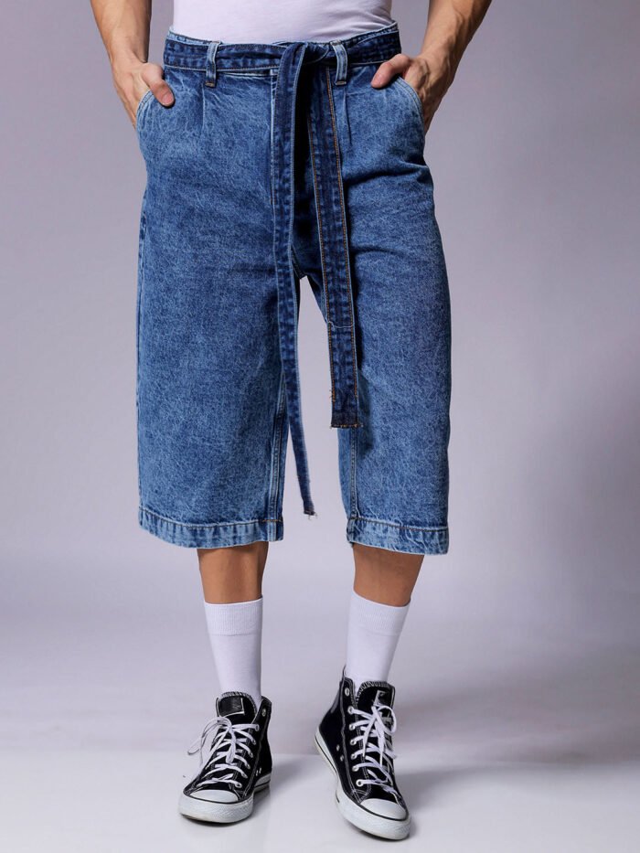 Men's Blue Loose Fit Solid Casual Jeans