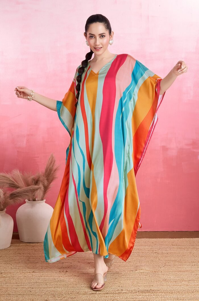 Surging waves Soft Satin Kaftan
