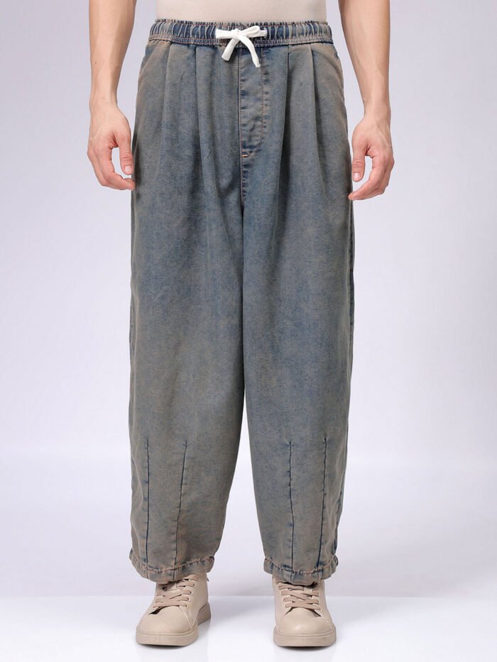 Men's Timeless Taupe Baggy Fit Solid Street Wear Jeans