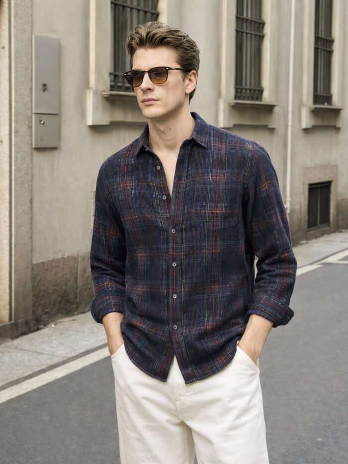 Men's Black Regular Fit Printed Casual Shirt