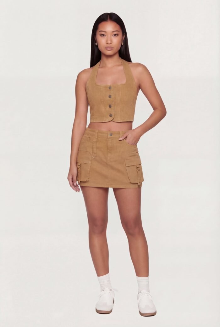 Denim Cargo Mini Skirt