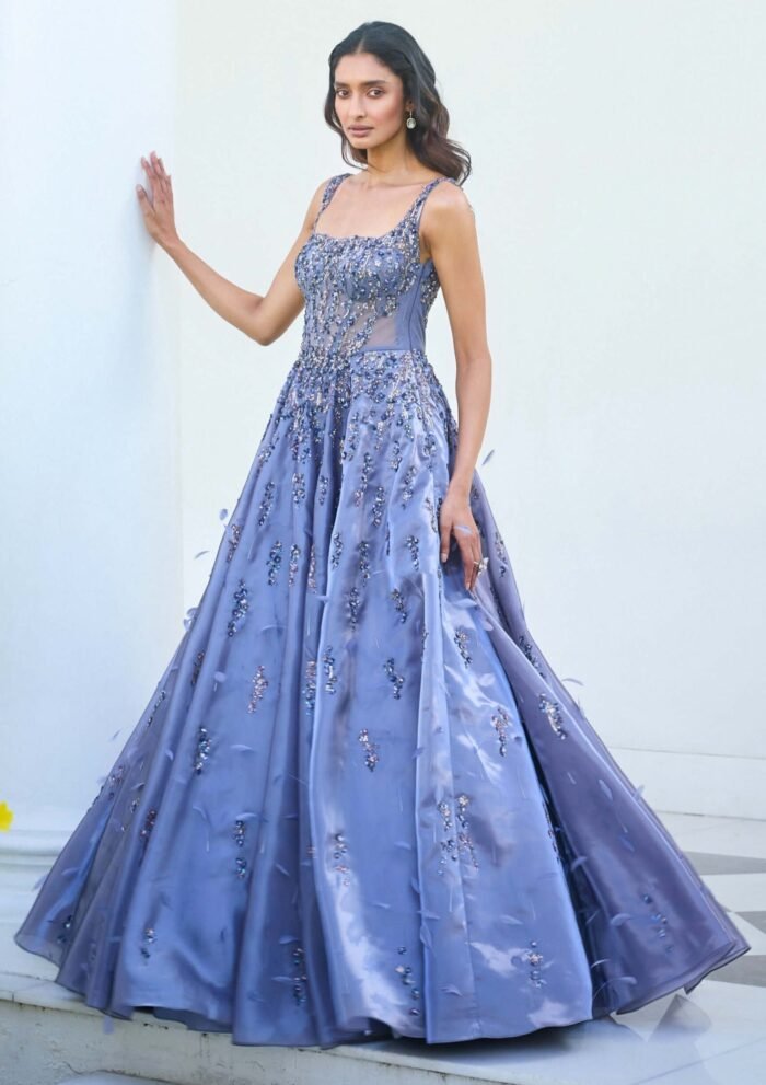 Orna pale purple organza gown