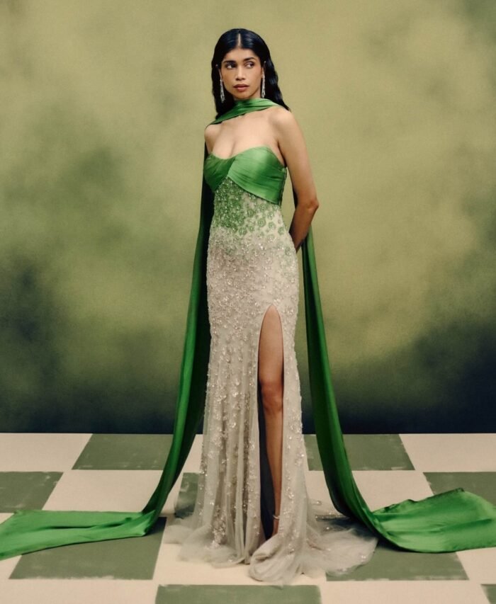 Slyvan verdant green muse gown