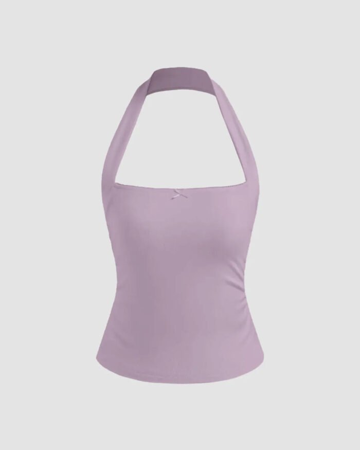 Lilac Halter Neck Crop Top