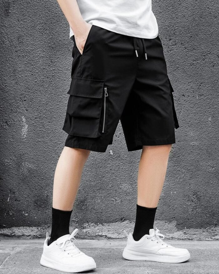 Loose Fit Men's Drawstring Waist Cargo Shorts With Flap Pockets
