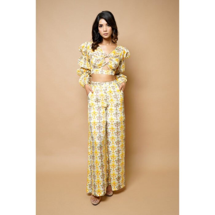Hello Hi Yellow Block Printed Co-Ord (Set of 2)