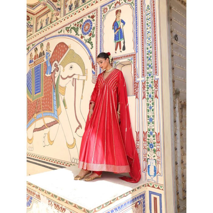 Hello Hi Begam Embroidered Anarkali and Dupatta (Set of 2)