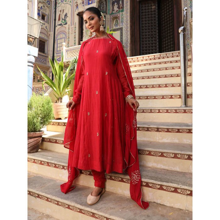 Hello Hi Gulbahar Embroidered Kurta with Pant and Dupatta (Set of 3)