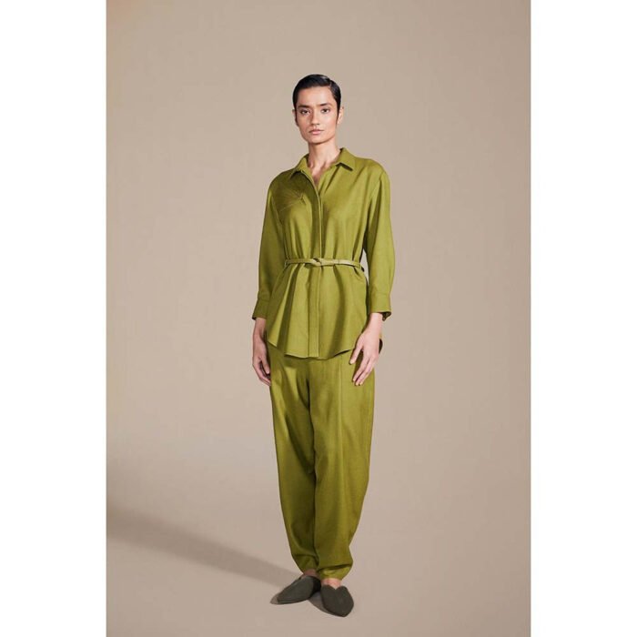 Hello Hi Ashia Shirt Co-Ord - Olive (Set of 3)