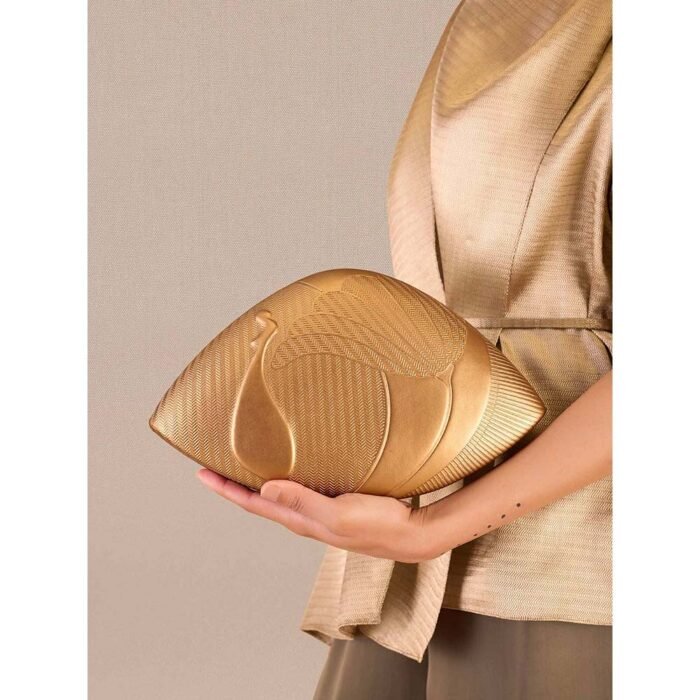 Hello Hi Ruya Gold Textured Clutch
