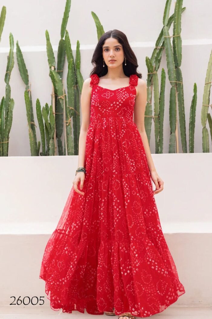 Women's Vibrant Ethnic Gown With Digital Prints