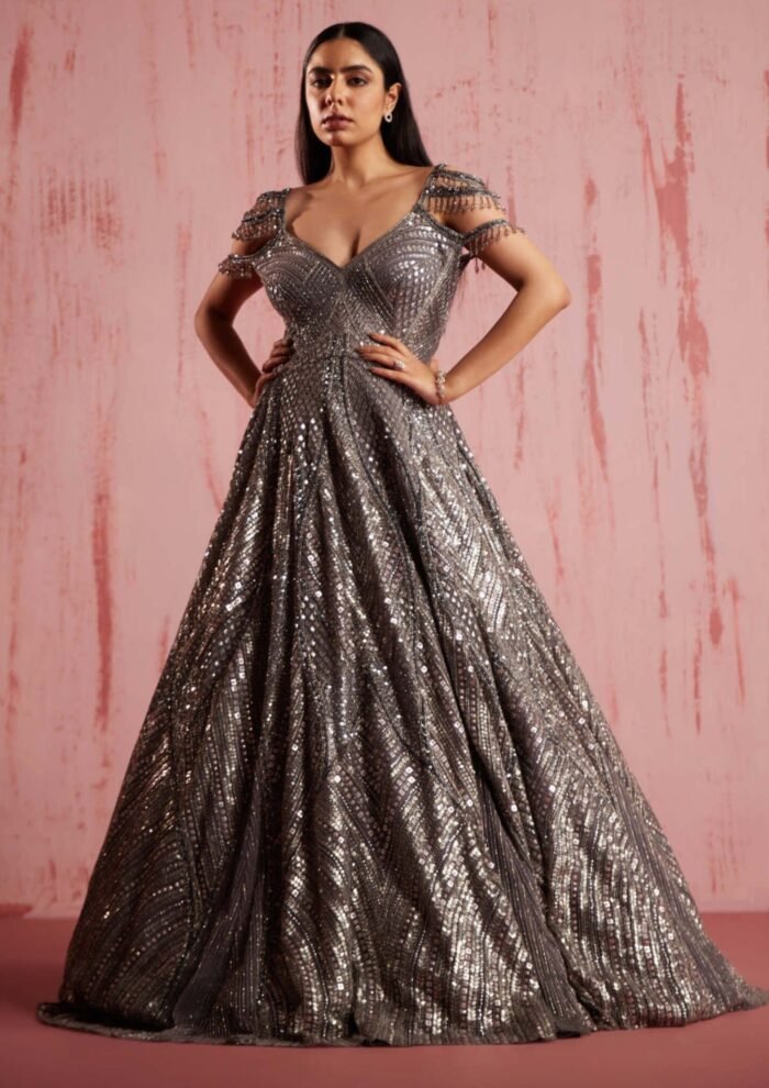 Amber silver gown