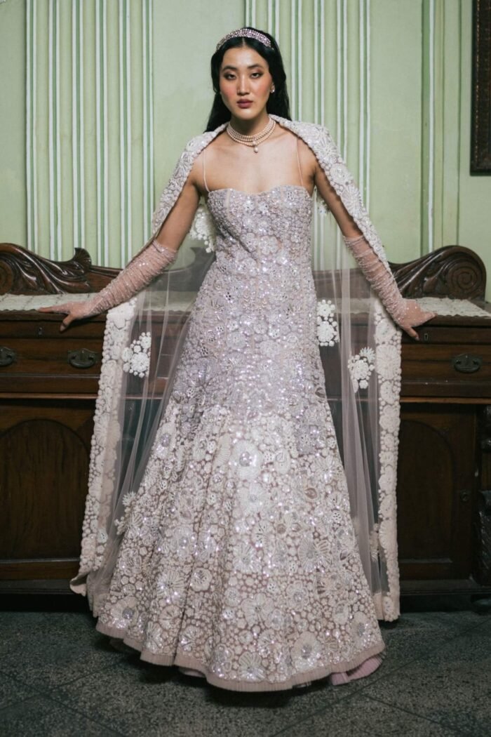 Cassia nude gown and jacket