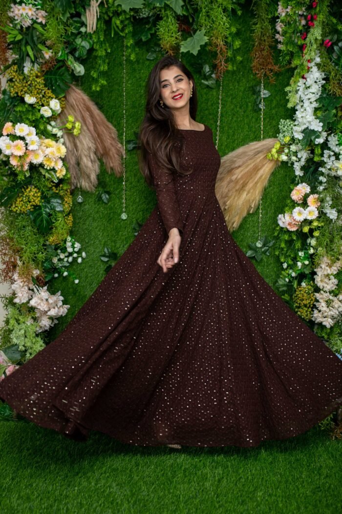 Women's Brown Ethnic Gown