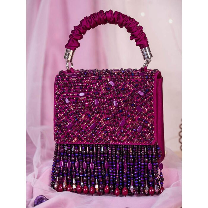 Hello Hi Samara Wine Embellished Clutch Bag for Women