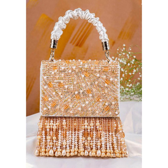 Hello Hi Samara Gold Embellished Clutch Bag for Women