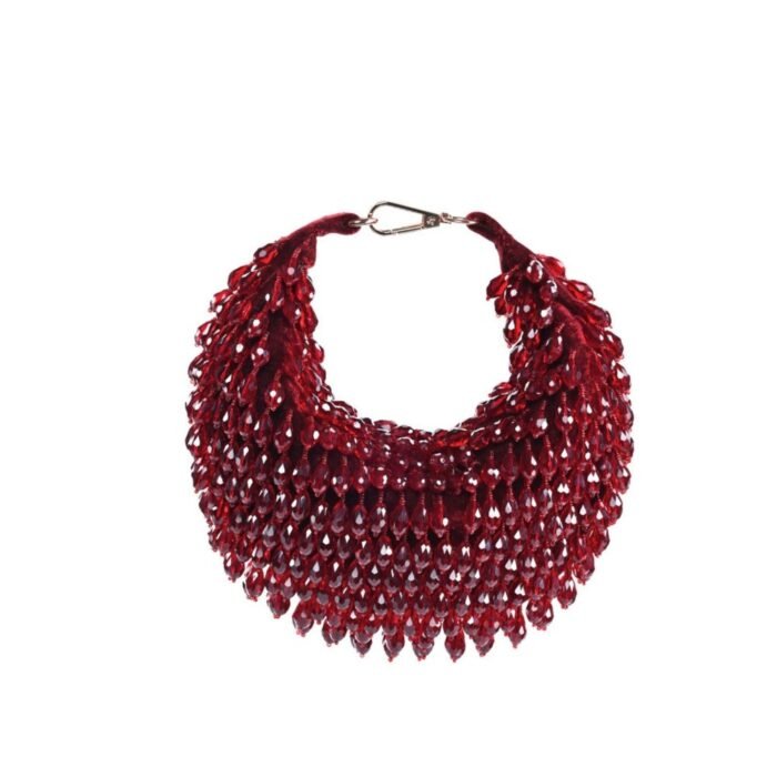 Hello Hi Ophelia Maroon Suede Embellished Hobo Bag