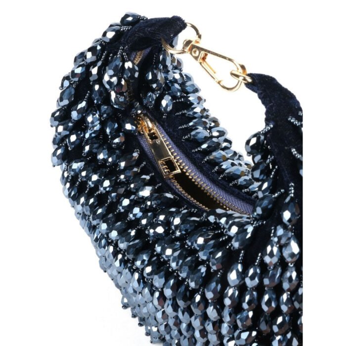 Hello Hi Ophelia Grey Suede Embellished Hobo Bag