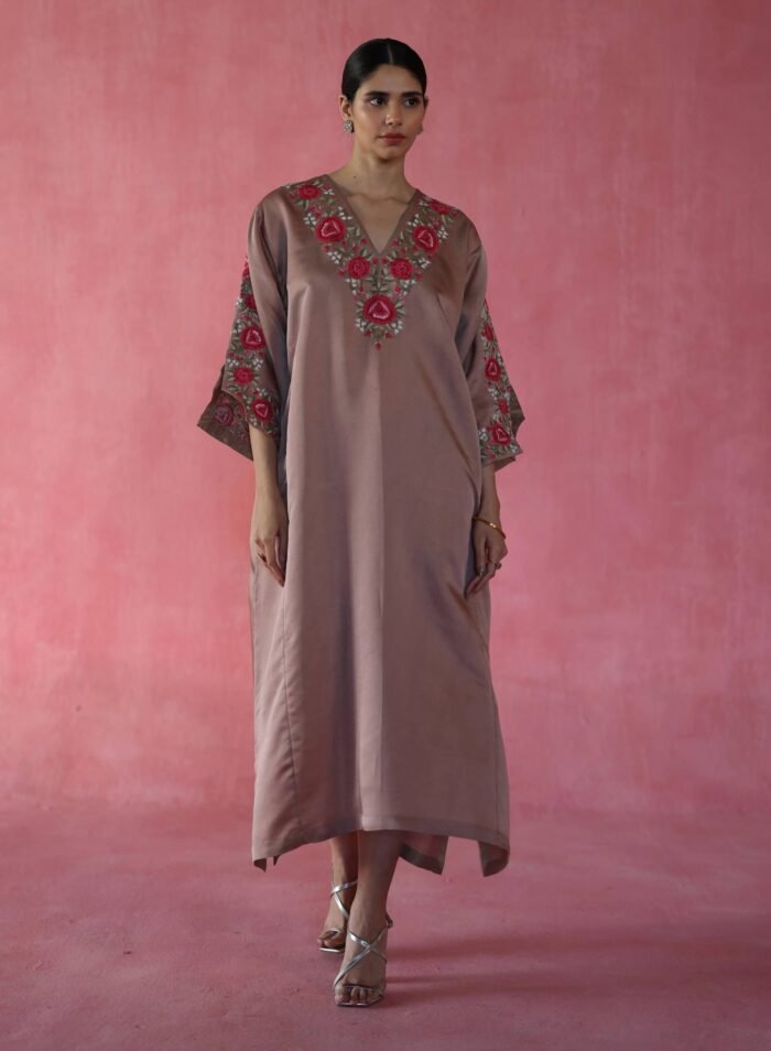 Sheermal beige kaftan
