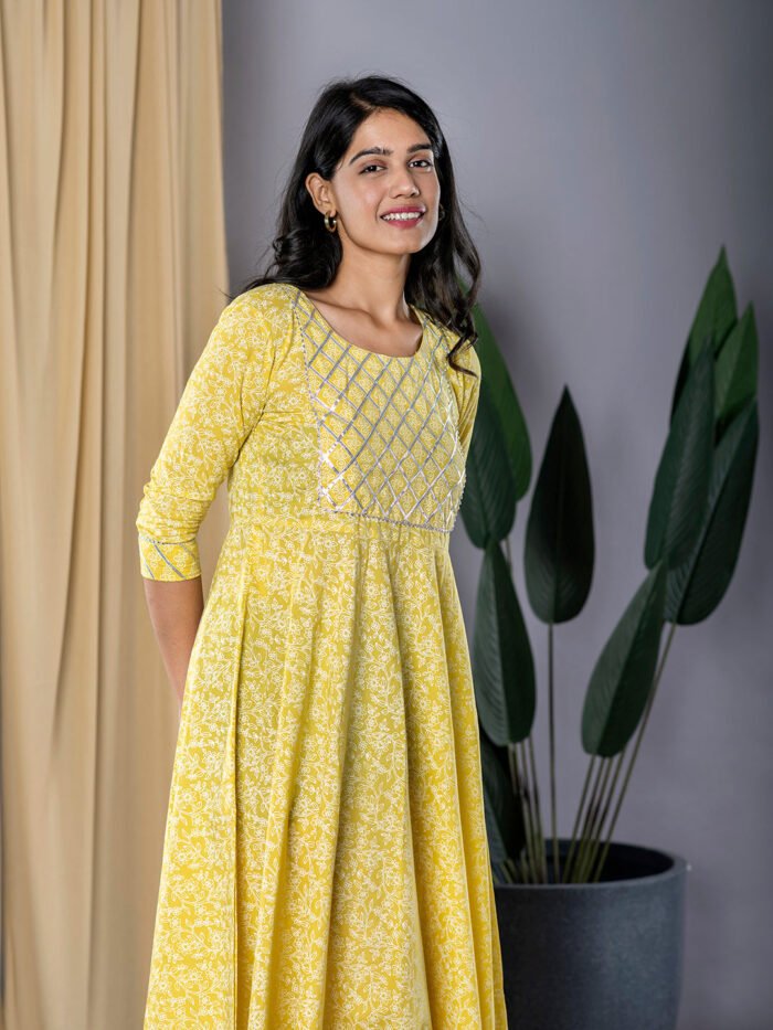 Women's Yellow Cotton Gown