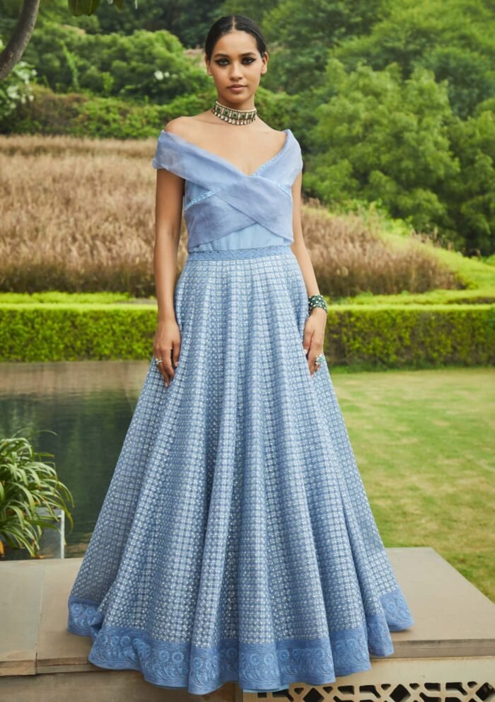Aegean blue gown