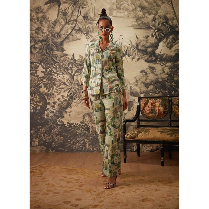 Hello Hi Green Saira Co Ord (Set of 2)