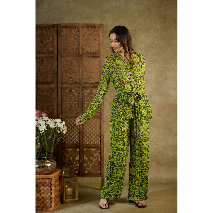 Hello Hi Pink Printed Co-Ord with Embroidery (Set of 2)