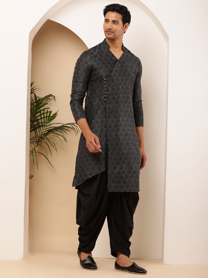 Men's Smokey Viscose Rayon Solid Kurta