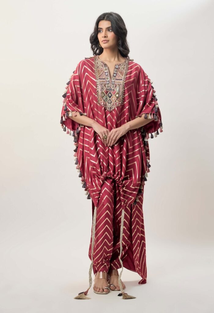 Raniya cranberry kaftan and jogger pant