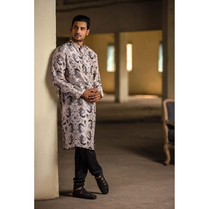 Hello Hi Blush Kurta with Off White Churidar - Set of 2