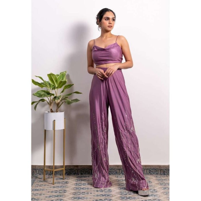 Hello Hi Cowl Blouse Co-Ord (Set of 2)
