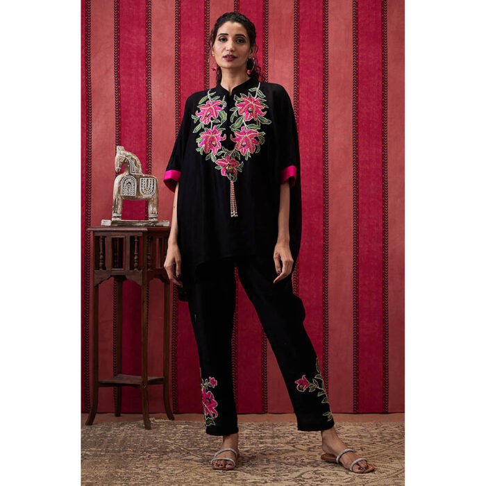 Hello Hi Mehr Black Floral Co-Ord (Set of 2)