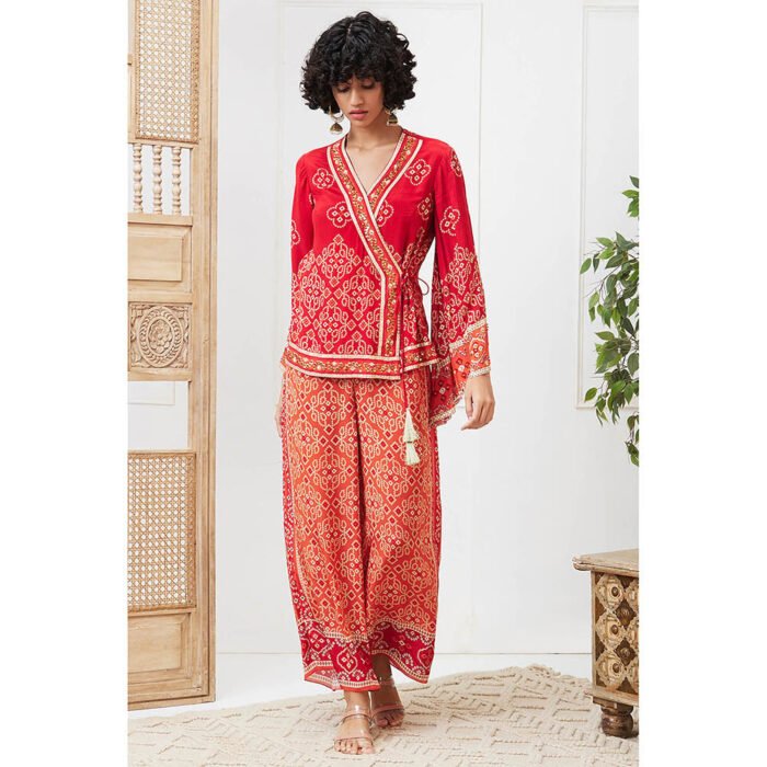 Hello Hi Bandej Red Printed Co-Ord (Set of 2)