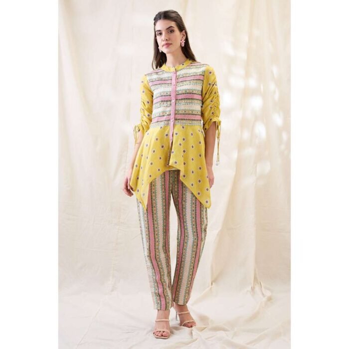 Hello Hi Yellow Nooma Printed Handkerchief Co-Ord (Set of 2)