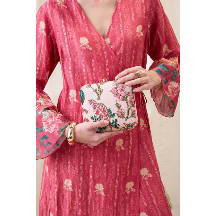 Hello Hi Women Beige Silk Clutch