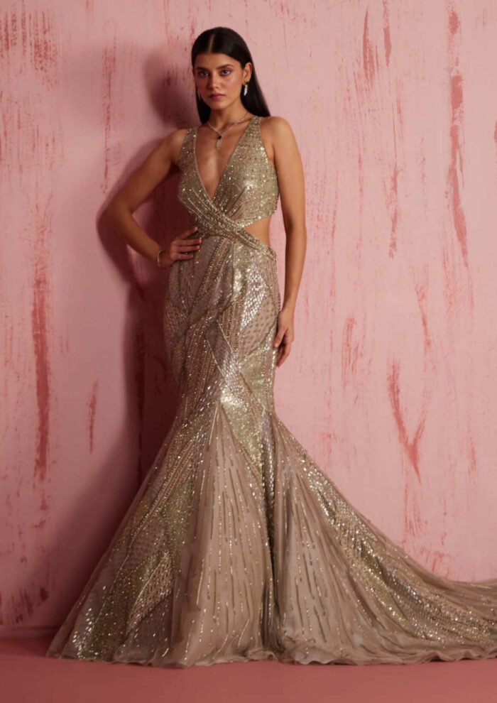 Sandra silver gown