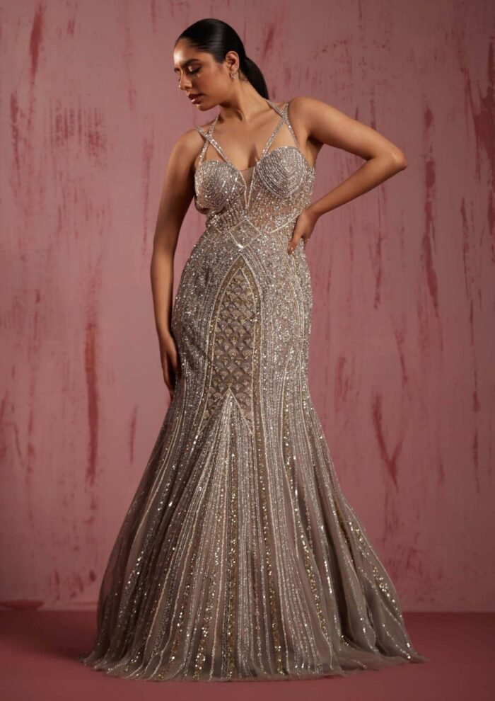 Sandrine silver gown