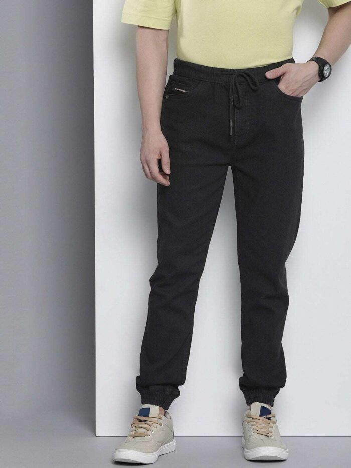 Men's Black Slim Fit Solid Casual Jeans