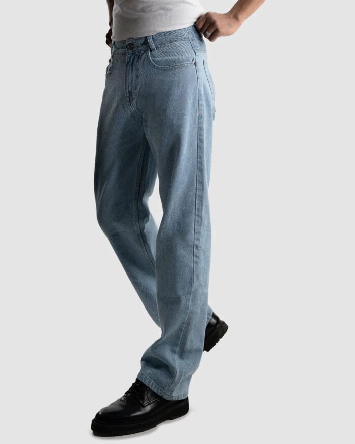Men Loose Fit Mid Rise Light Blue Jeans