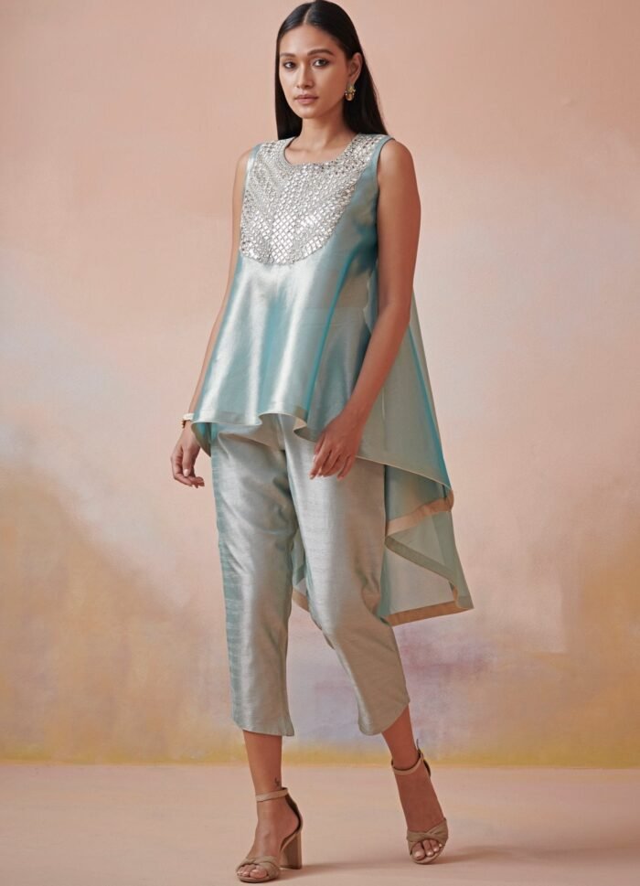 Ice Blue Tissue Co-Ord Set
