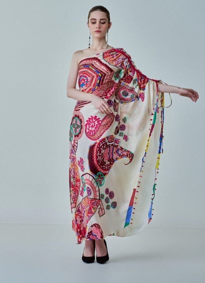 Ivory Paisley Print Kaftan