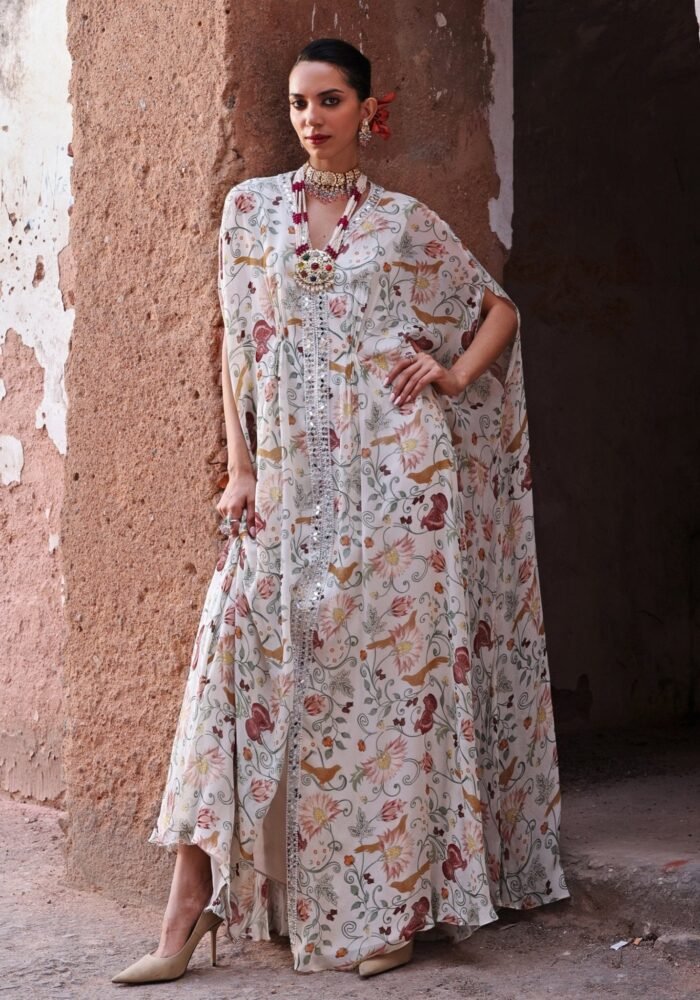 Ivory Printed Kaftan