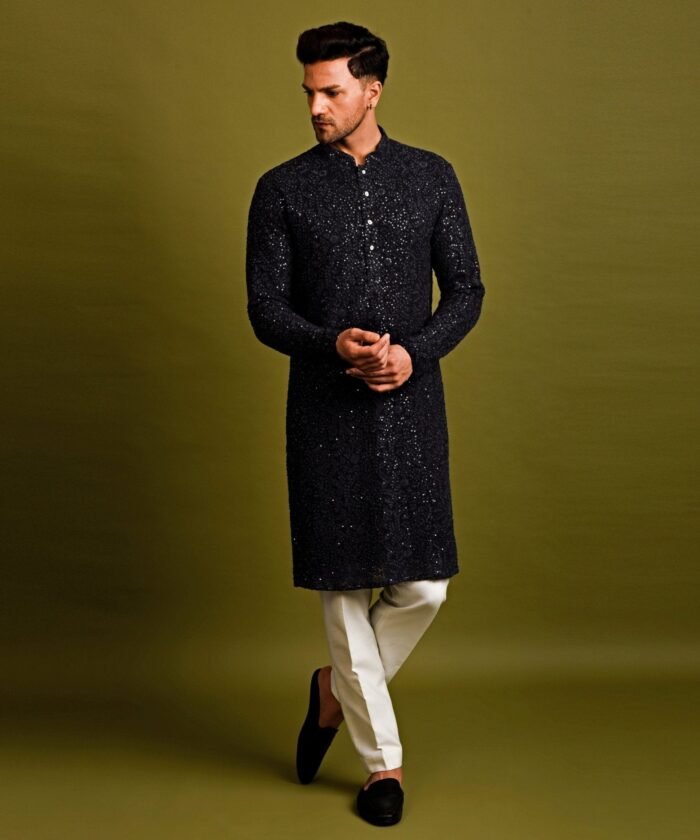 Navy Sequins Kurta